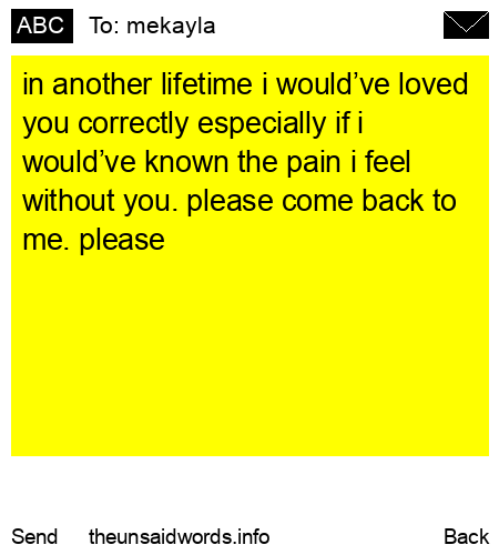 unsent message to mekayla