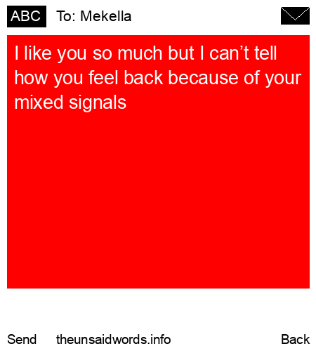 unsent message to Mekella