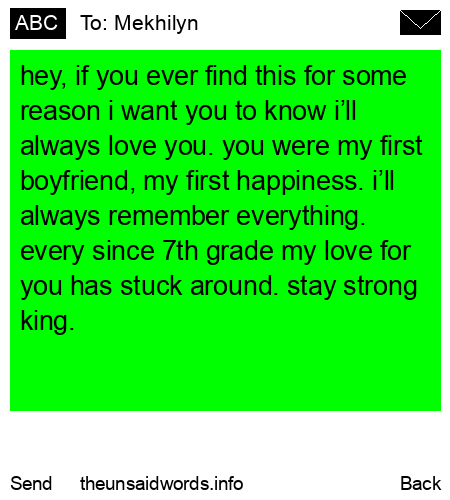 unsent message to Mekhilyn