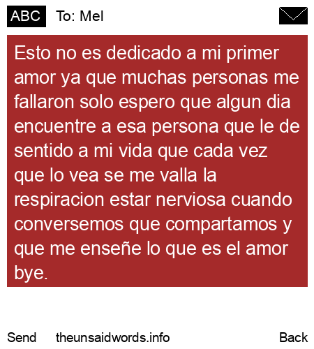 unsent message to Mel