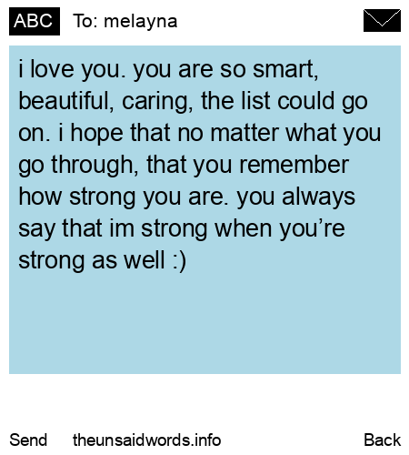 unsent message to melayna