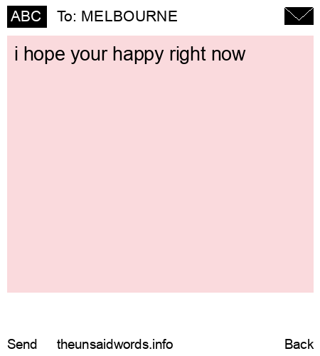 unsent message to MELBOURNE
