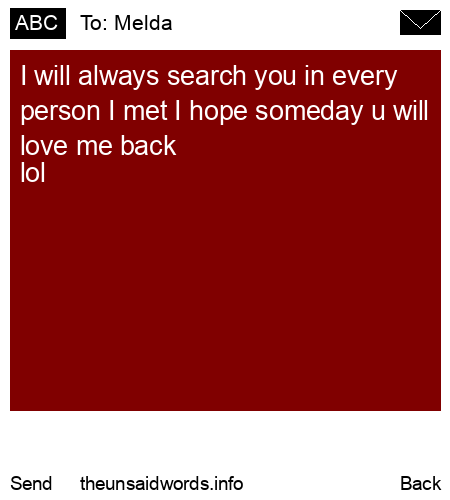 unsent message to Melda 