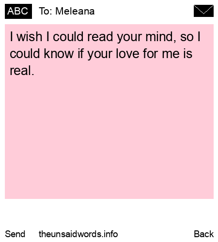 unsent message to Meleana 