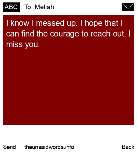 unsent message to Meliah