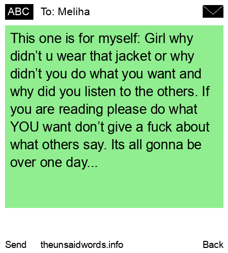 unsent message to Meliha