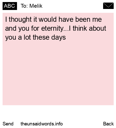 unsent message to Melik 