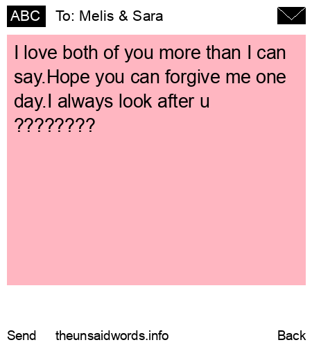 unsent message to Melis & Sara