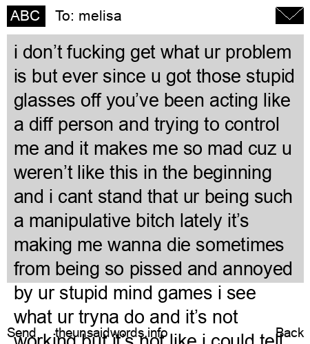 unsent message to melisa