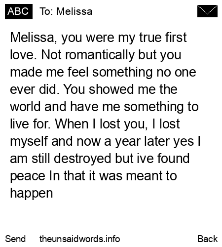unsent message to Melissa