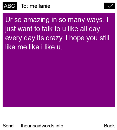unsent message to mellanie