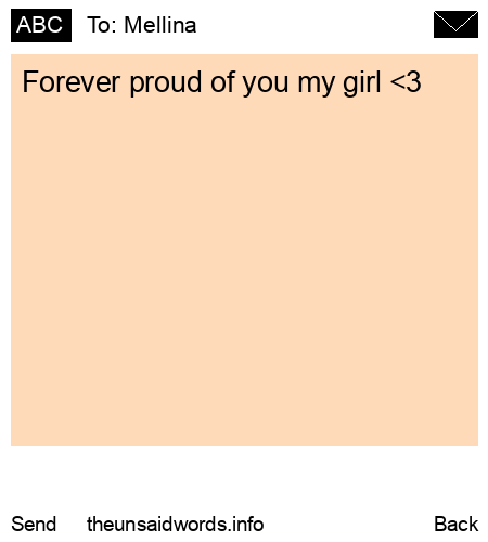 unsent message to Mellina 
