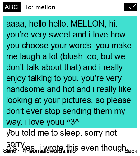 unsent message to mellon