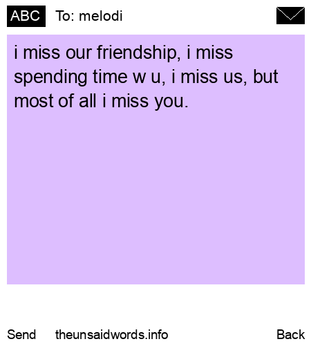 unsent message to melodi