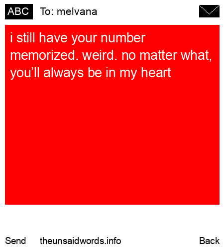 unsent message to melvana