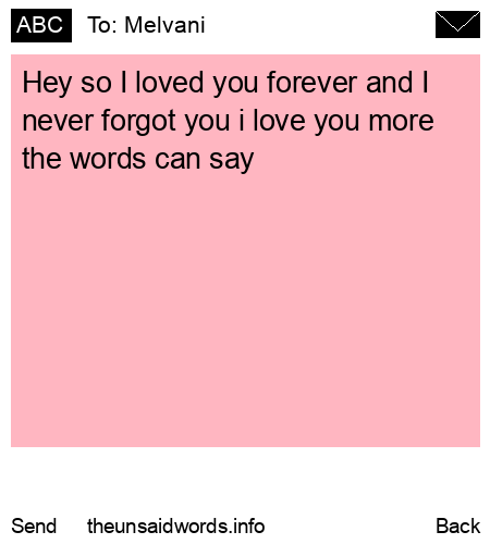 unsent message to Melvani