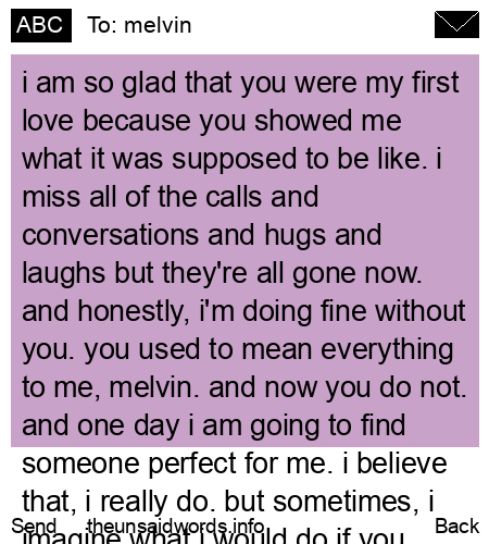 unsent message to melvin