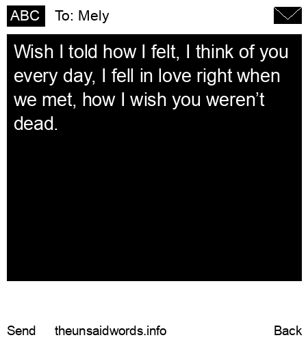 unsent message to Mely
