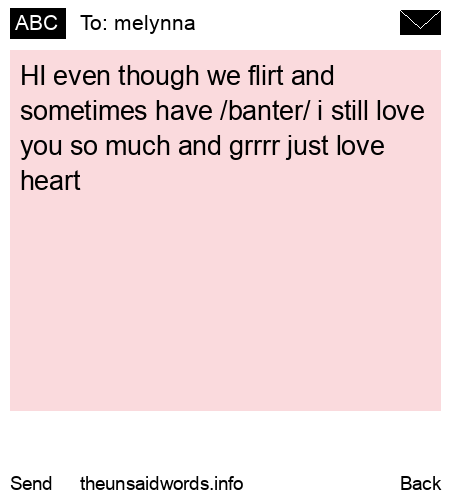 unsent message to melynna
