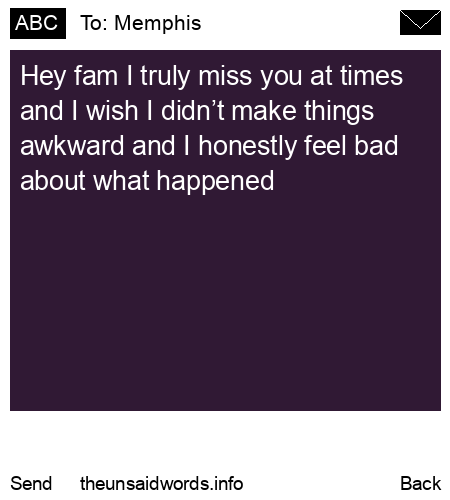 unsent message to Memphis
