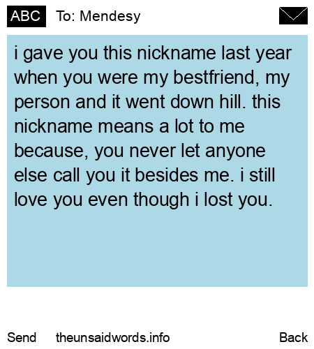 unsent message to Mendesy