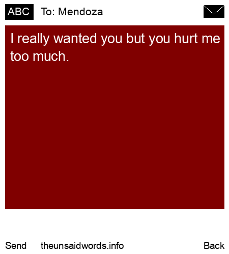 unsent message to Mendoza