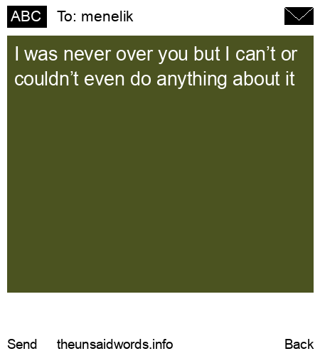 unsent message to menelik