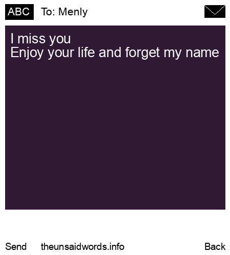 unsent message to Menly