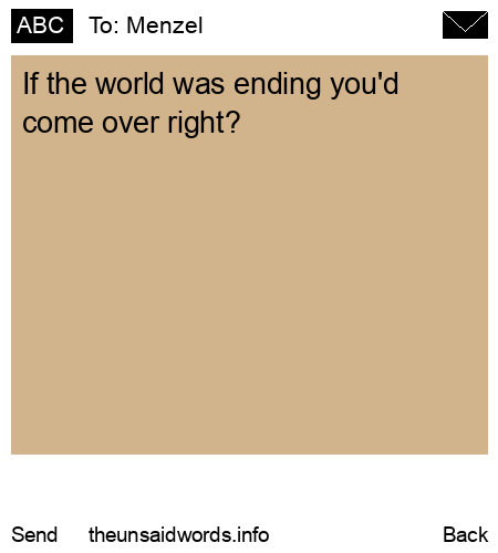 unsent message to Menzel