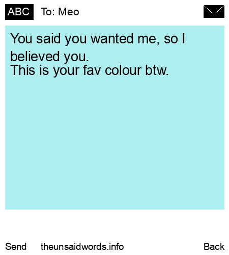 unsent message to Meo