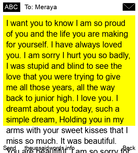 unsent message to Meraya