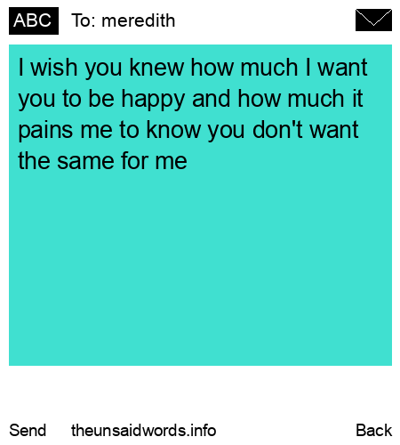 unsent message to meredith
