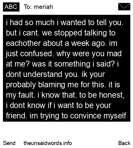 unsent message to meriah
