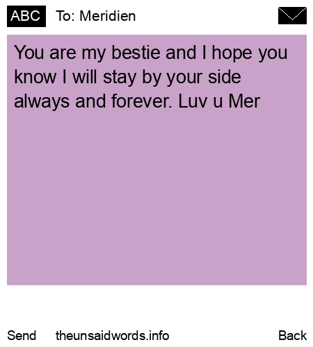 unsent message to Meridien