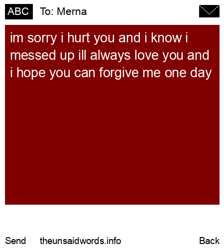 unsent message to Merna