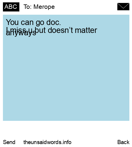unsent message to Merope
