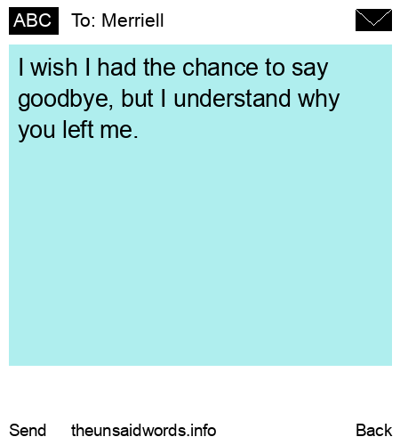 unsent message to Merriell