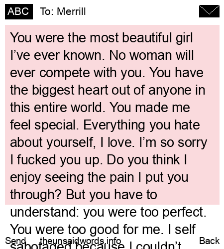 unsent message to Merrill