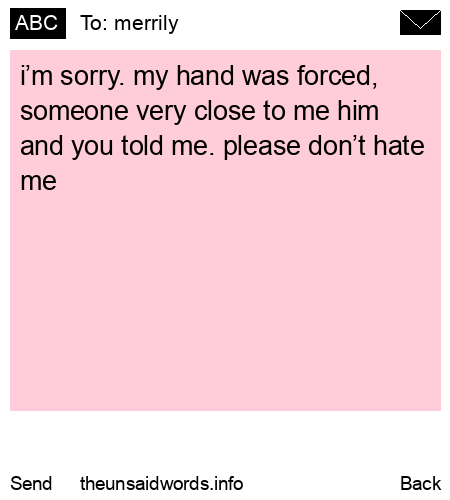 unsent message to merrily