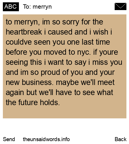 unsent message to merryn