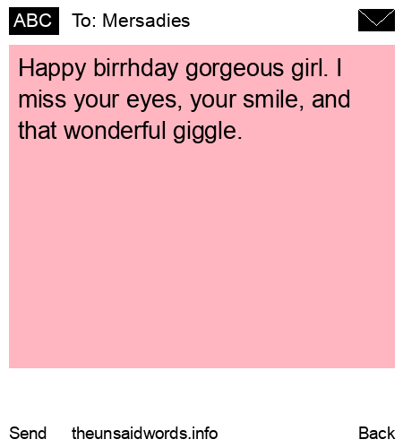 unsent message to Mersadies