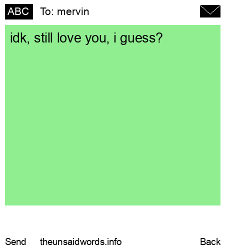 unsent message to mervin
