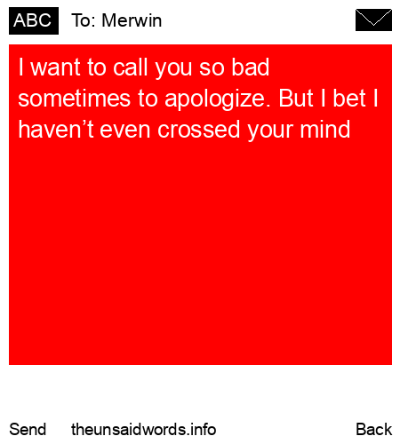 unsent message to Merwin