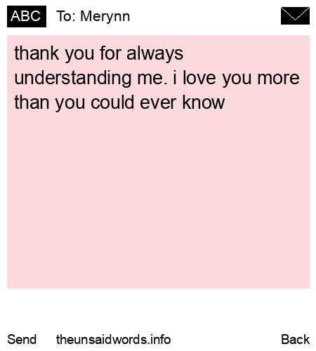 unsent message to Merynn