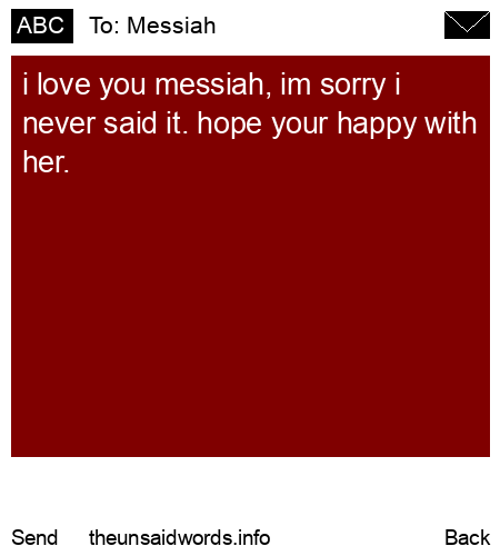 unsent message to Messiah