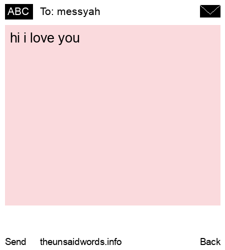 unsent message to messyah