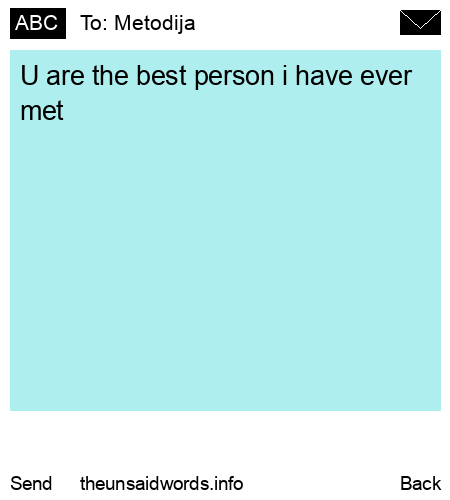 unsent message to Metodija 