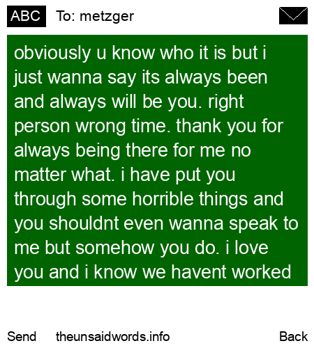 unsent message to metzger