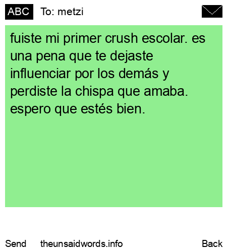 unsent message to metzi