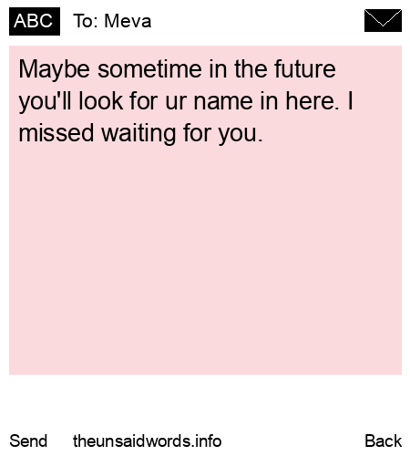 unsent message to Meva
